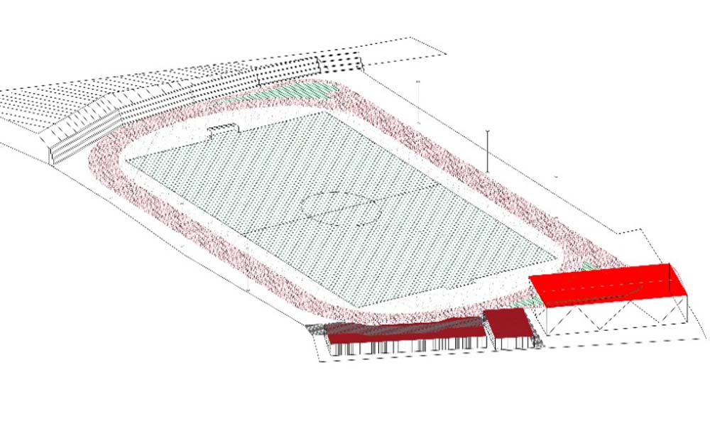 Esta es la maqueta de la nueva pista de atletismo de altura que se construirá en Cot de Oreamuno, en la provincia de Cartago.