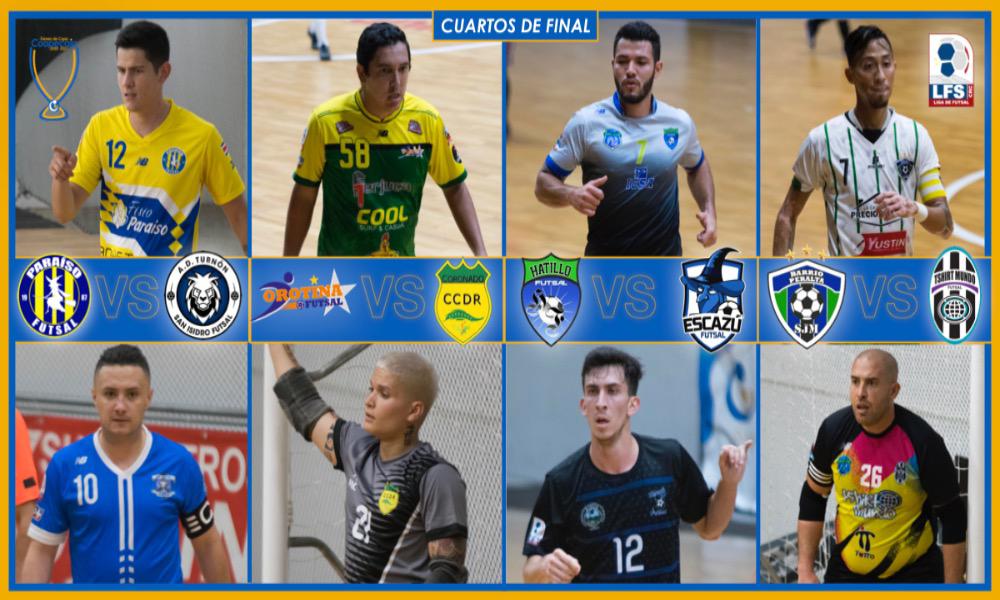 Ocho equipos siguen en la uta hacia el título de Copa del Futsal. Para el lunes, cuatro habrán quedado fuera.