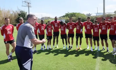 La Sele Mayor Masculina de Fútbol cumplió su segundo entrenamiento este martes por la mañana. Foto: FCRF.