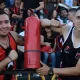 Esto le costó plata a Alajuelense: un extinguidor en el graderío del Morera Soto. Foto: Keydel Romero.