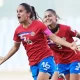 Katherine Alvarado se adjudicó el premio al mejor gol del 2021 en la CONCACAF. Esta fue su celebración al marcar. Foto: Concacaf.