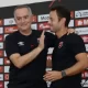 Javier Santamaría, nuevo gerente deportivo de Alajuelense, presentado este martes por el presidente, Joseph Joseph. Foto: LDA.