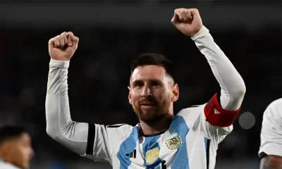 Lionel Messi celebra la anotación que supuso la victoria de Argentina ante Ecuador el jueves. Foto: AFP.