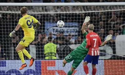 El portero de la Lazio Ivan Provedel marcó un gol de ultimo minute ante el Atlético. Foto: Filippo Monteforte / AFP