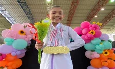 Diana Leandro Zúñiga, alajuelense de 10 años, se ganó entre el 20 y el 22 de setiembre, cinco medallas de oro en la categoría Nivel 5 del Campeonato Nacional de Gimnasia Rítmica 2023