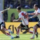 Enzo Diaz celebra después de marcar el Segundo gol ante Boca Juniors, en el Clásico argentino. Foto: Alejandro Pagni / AFP.