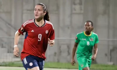 María Paula Salas marcó siete tantos en la goleada de La Sele Femenina sobre San Cristóbal y Nieves. Foto: FCRF.