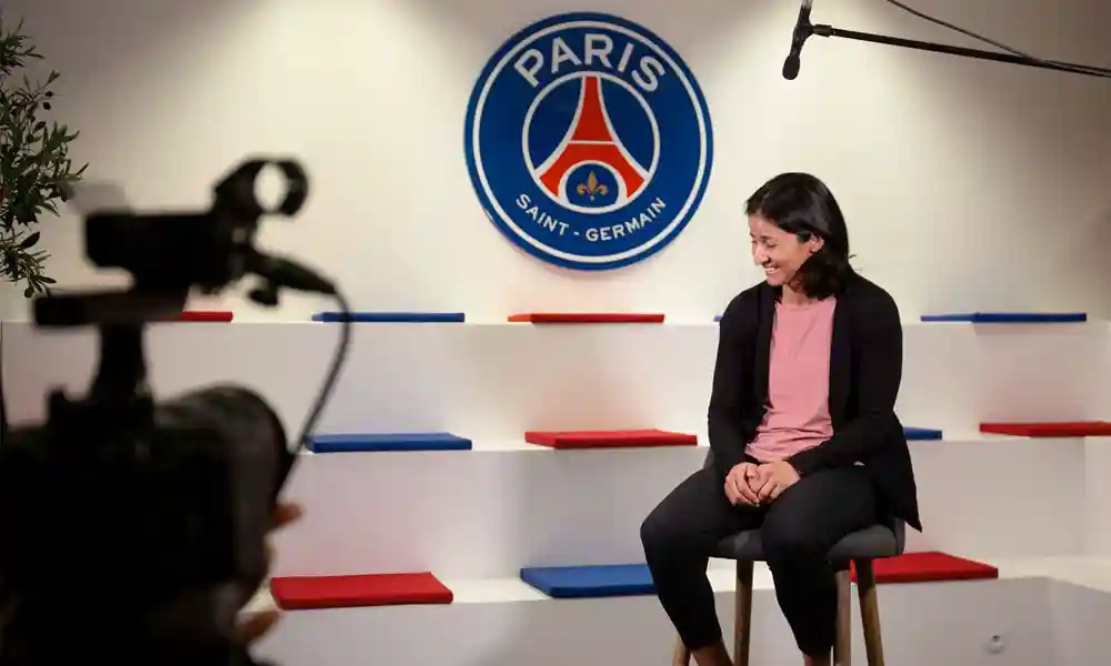 Shirley Cruz ofreció una amplia entrevista a la televisora del PSG, al que regresa cinco años después. Foto: PSG.