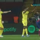 Alexander Sorloth celebra tras marcar el cuarto gol del Villarreal ante el Barcelona. Foto: Lluis Gene / AFP.