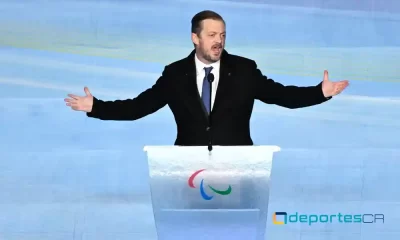 Andrew Parsons, presidente del CPI, durante el cierre de los Juegos de Beijin, China. Foto: Wang Zhao / AFP.