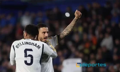 Joselu celebra su gol ante el Getafe el jueves pasado. Foto: Pierre Philippe Marcou / AFP.