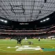 El terreno del Allegiant Stadium, en Las Vegas, quedó listo para el Super Bowl LVIII. Foto: Timothy A. Clary / AFP.