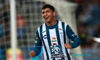 Bryan González marcó el primer gol del Pachuca esta noche, ante el Herediano. Foto: Concacaf.