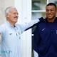 El seleccionador de Francia Didier Deschamps y el delantero Kylian Mbappe, intercambiando criterios. Foto: Sarah Meyssonnier / Pool / AFP.