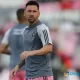 Lionel Messi durante el calentamiento previo al juego entre el Inter Miami y el New York Red Bull. Foto: Chris Arjoon / AFP.