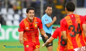 José González evitó un desastre para Herediano con su gol ante el Diriangén. Foto: Concacaf.