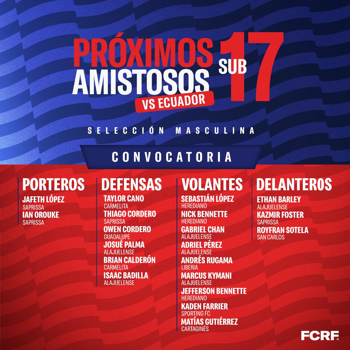 Selección Sub 17 Junior Díaz