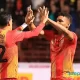 Marcel Hernández fue clave en la victoria del Herediano. Aquí celebra su gol con González. Foto: CSH.