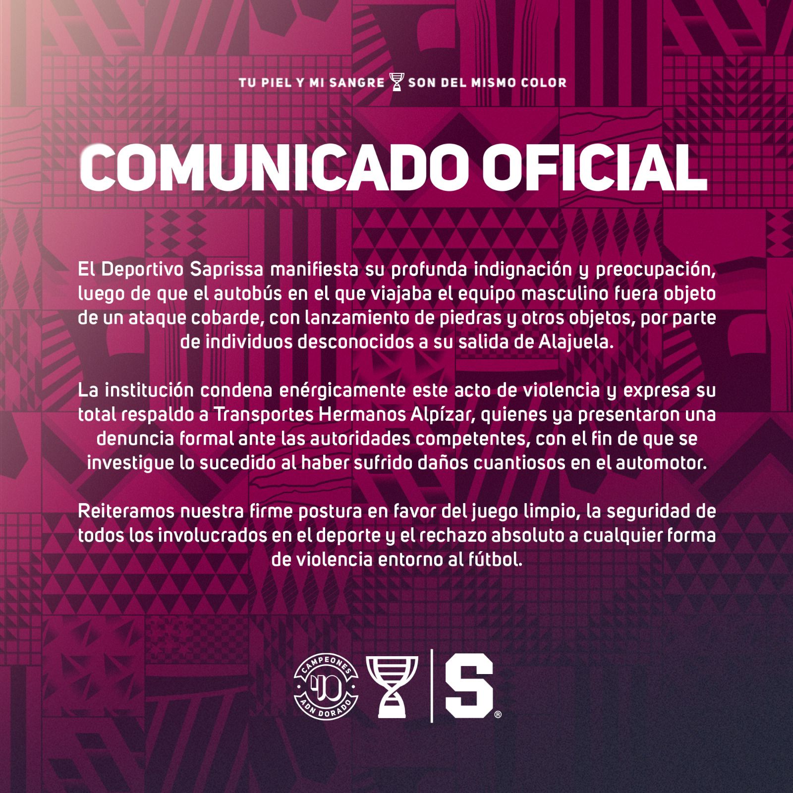 COMUNICADO SAPRISSA AUTOBUS