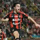 Santiago Van Der Putten celebró en grande su gol. Fue la primera anotación con Alajuelense en campeonato nacional. Foto: Keydel Romero.